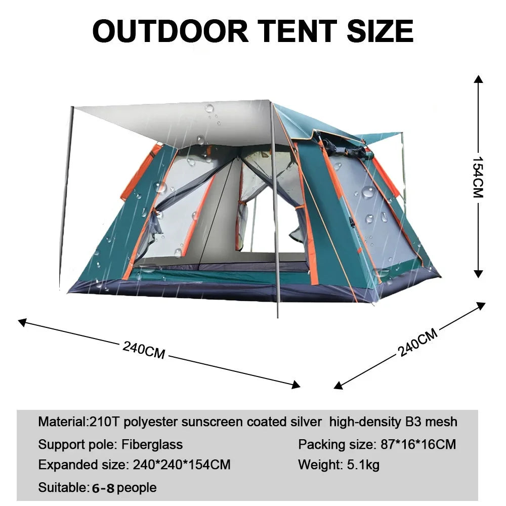Goture 6-7Person Waterproof Automatic Tent 240*240*150cm