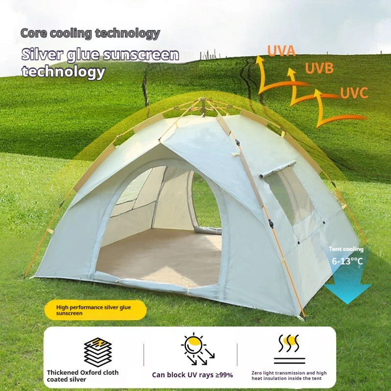 Portable Outdoor Folding Tent Fully Automatic Quick Opening Tent 3-4 Person with rainproof top